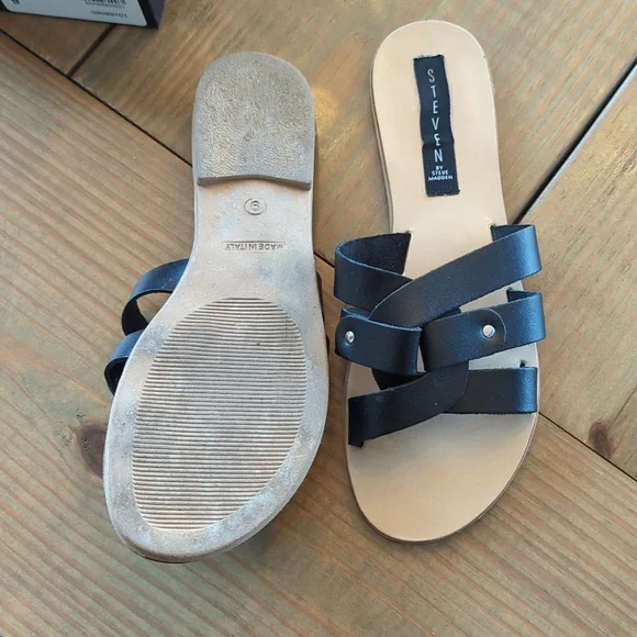 Black Leather Sandals - Picture 6 of 6